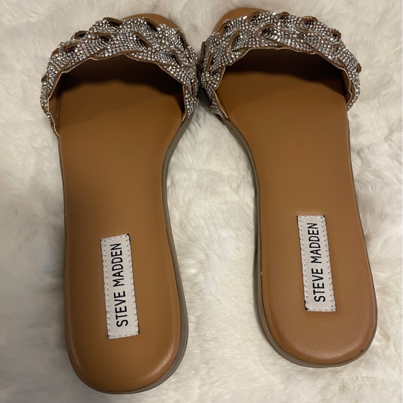Steve Madden Women's Phayra Rhinestone Braided Slides Size 10 - Picture 9 of 12